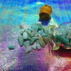 Amazonite Gemstone Chips In A Bottle Embellishments Natural Semi Precious